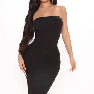 Fashion Nova Black Strapless Maxi Dress